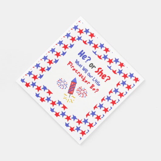 Little Firecracker Gender Reveal Serviette (Ecke)