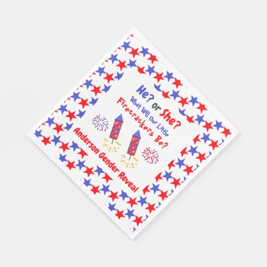 Little Firecracker Gender Reveal Serviette (Ecke)