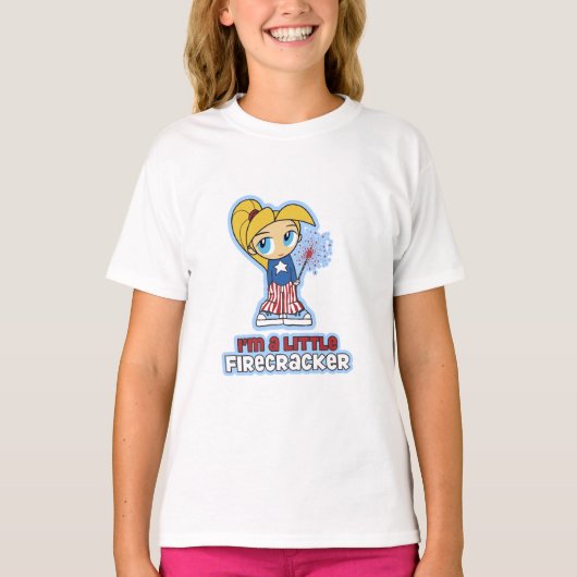 Little Firecracker Girls T - Shirt (Vorderseite)