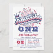 Little Firecracker ist 1 Amerikanische Unabhängigk Einladung (Vorderseite)
