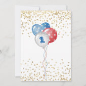 Little Firecracker Patriotic Juli Red White Blue Einladung (Rückseite)