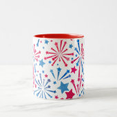 Little Firecracker Red White Blue 4. Juli Kaffee Zweifarbige Tasse (Mittel)