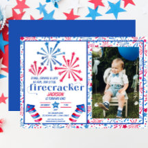 Little Firecracker Red White Blue Foto Geburtstag