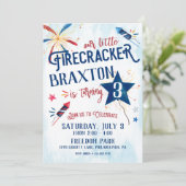 Little Firecracker zum Geburtstag Einladung (Stehend Vorderseite)