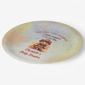 Little Firefighter Teddy Bear Baby Shower  Pappteller (Schrägansicht)