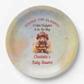 Little Firefighter Teddy Bear Baby Shower  Pappteller (Vorderseite)