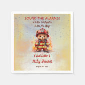 Little Firefighter Teddy Bear Baby Shower  Serviette (Vorderseite)