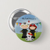 Little Fireman Birthday - Anpassen Button (Vorne & Hinten)
