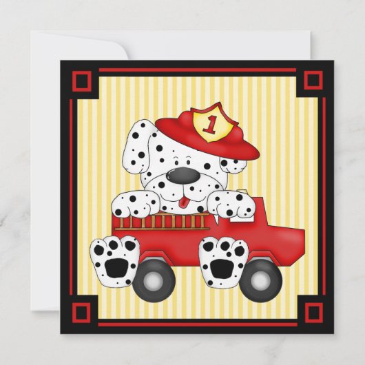 Little Fireman First Geburtstag Einladung (Rückseite)