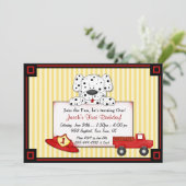 Little Fireman First Geburtstag Einladung (Stehend Vorderseite)