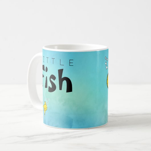 Little Fish Big Fish Funny Kaffeetasse (Vorderseite Links)