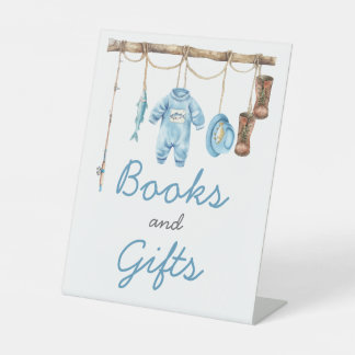 Little Fisherman Baby Shower Books and Gifts Sign Sockelschild