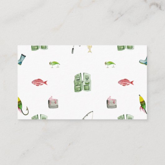 Little Fisherman Baby Shower Books for Baby Card Platzkarte (Rückseite)