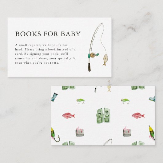 Little Fisherman Baby Shower Books for Baby Card Platzkarte (Vorne/Hinten)