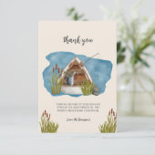 Little Fisherman Baby Shower Danke Karte (Stehend Vorderseite)