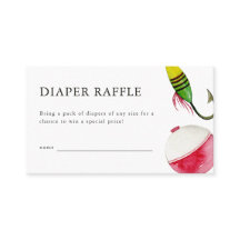 Little Fisherman Baby Shower Diaper Raffle Card