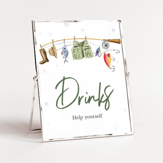 Little Fisherman Baby Shower Drinks Poster