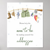 Little Fisherman Baby Shower Envelope Station Poster (Vorne)