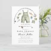 Little Fisherman Baby Shower Invitation Einladung (Stehend Vorderseite)