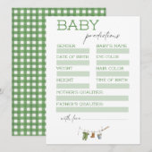 Little Fisherman Baby Shower Predictions Card Einladung (Vorne/Hinten)