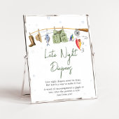 Little Fisherman Baby Shower Spate Night Diapers Poster