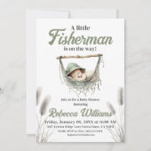 Little Fisherman Boy Fishing Baby Shower Einladung (Vorderseite)