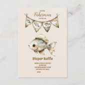 Little Fisherman Fishing Baby Showe Diapper Raffle Begleitkarte (Vorderseite)