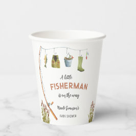 Little Fisherman Fishing Baby Shower Cups Pappbecher