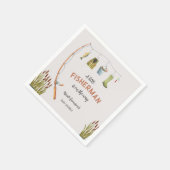Little Fisherman Fishing Baby Shower Einladung Serviette (Ecke)