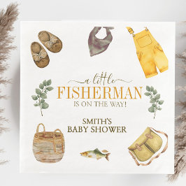 Little Fisherman Fishing Baby Shower Paper Napkins Serviette