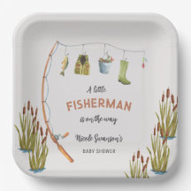 Little Fisherman Fishing Baby Shower Paper Teller