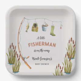 Little Fisherman Fishing Baby Shower Paper Teller