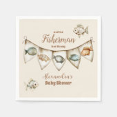 Little Fisherman Fishing Baby Shower Serviette (Vorderseite)