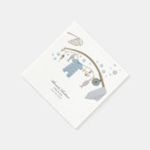 Little Fisherman Fishing Boy Baby Shower Blue Serviette (Ecke)