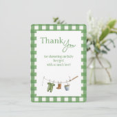 Little Fisherman Flat Thank You Card Dankeskarte (Stehend Vorderseite)
