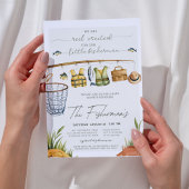 Little Fisherman Rustic Boy Baby Shower Einladung