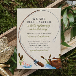 Little Fisherman Watercolor Adventure Baby Shower Einladung