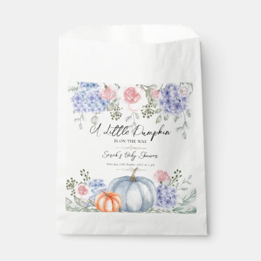 Little Floral Pumpkin Halloween Fall Baby Dusche Geschenktütchen (Vorderseite)