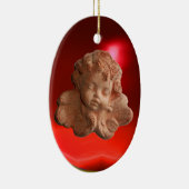LITTLE FLORENTINE ANGEL Red Ruby Gem Stone Keramikornament (Rechts)