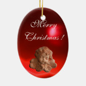 LITTLE FLORENTINE ANGEL Red Ruby Gem Stone Keramikornament (Hinten)