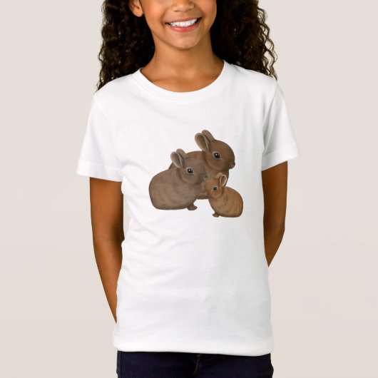 Little Fluffy Bunny Rabbits T-Shirt (Vorderseite)