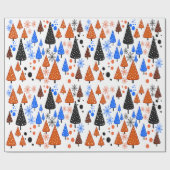 Little Forest Blue Orange Packpapier (Flach)