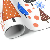 Little Forest Blue Orange Packpapier (Rolleneckpunkt)