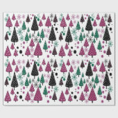 Little Forest Burgundy Green Packpapier (Flach)