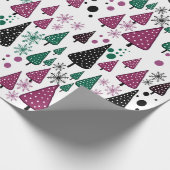 Little Forest Burgundy Green Packpapier (Ecke)