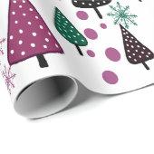 Little Forest Burgundy Green Packpapier (Rolleneckpunkt)