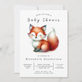 Little Forest Explorer Fox Babydusche Einladung (Vorderseite)