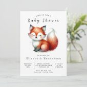 Little Forest Explorer Fox Babydusche Einladung (Stehend Vorderseite)
