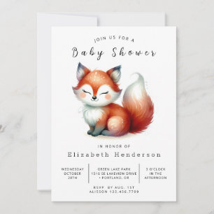 Little Forest Explorer Fox Babydusche Einladung