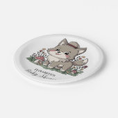 Little Forest Wolf Babydusche Pappteller (Schrägansicht)